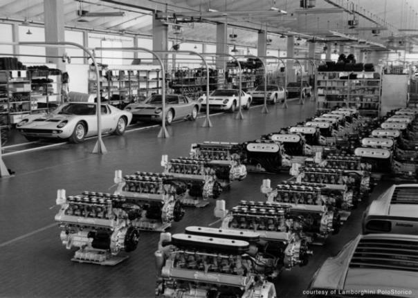 Assembly line Lamborghini Miura